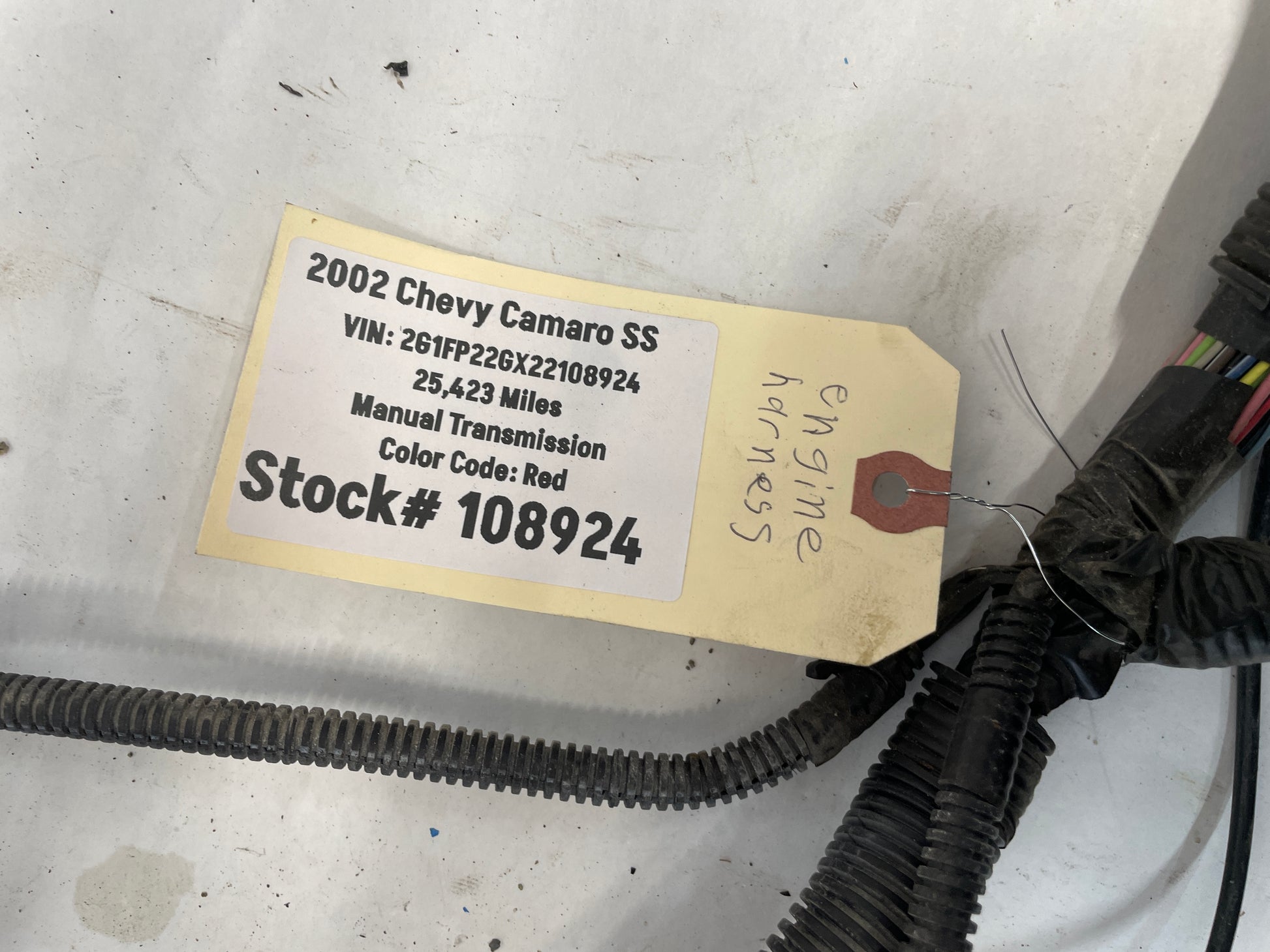 2002 Chevy Camaro SS Engine Motor Transmission Wire Wiring Harness OEM - Day's Parts Yard
