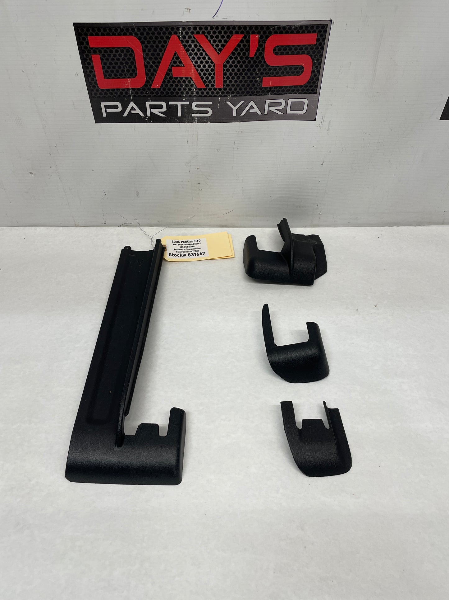 2004 Pontiac GTO RH Passenger 4pc Seat Rail Frame Trim Cover Set OEM - Day's Parts Yard