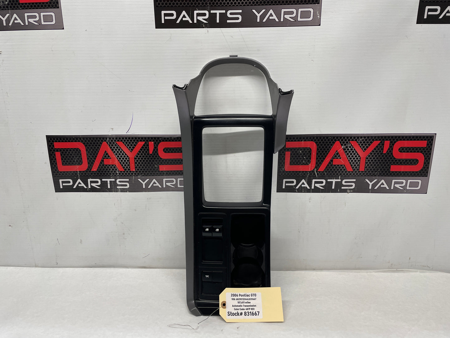 2004 Pontiac GTO Center Console Shifter Bezel Trim Plate Window Switches OEM - Day's Parts Yard