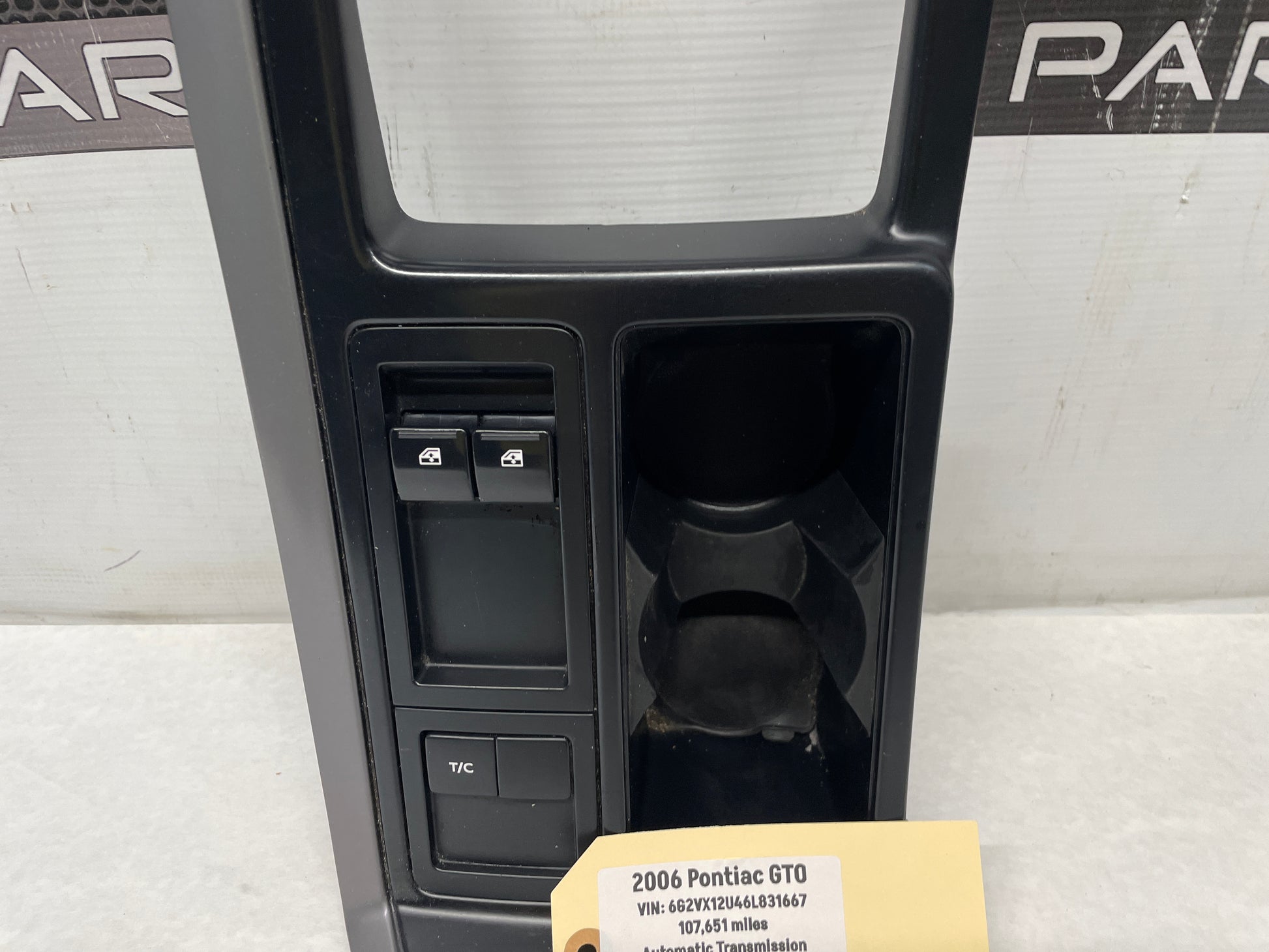 2004 Pontiac GTO Center Console Shifter Bezel Trim Plate Window Switches OEM - Day's Parts Yard