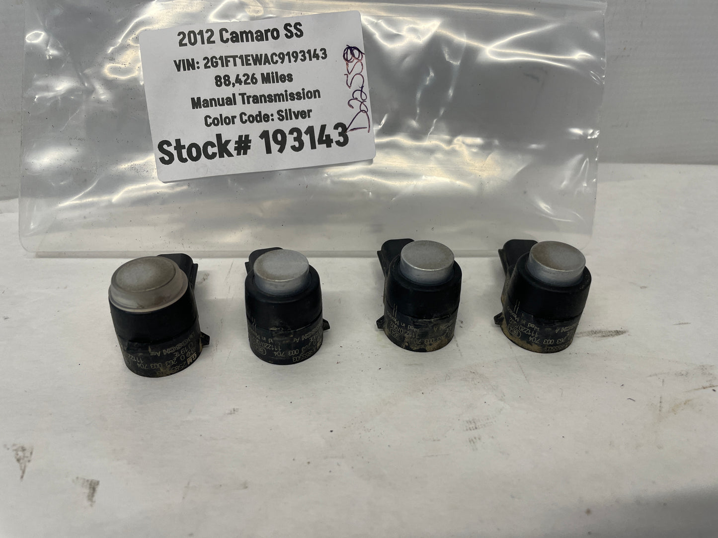2012 Chevy Camaro SS Rear Bumper Reverse Back Up Parking Alarm Sensors OEM - Day's Parts Yard