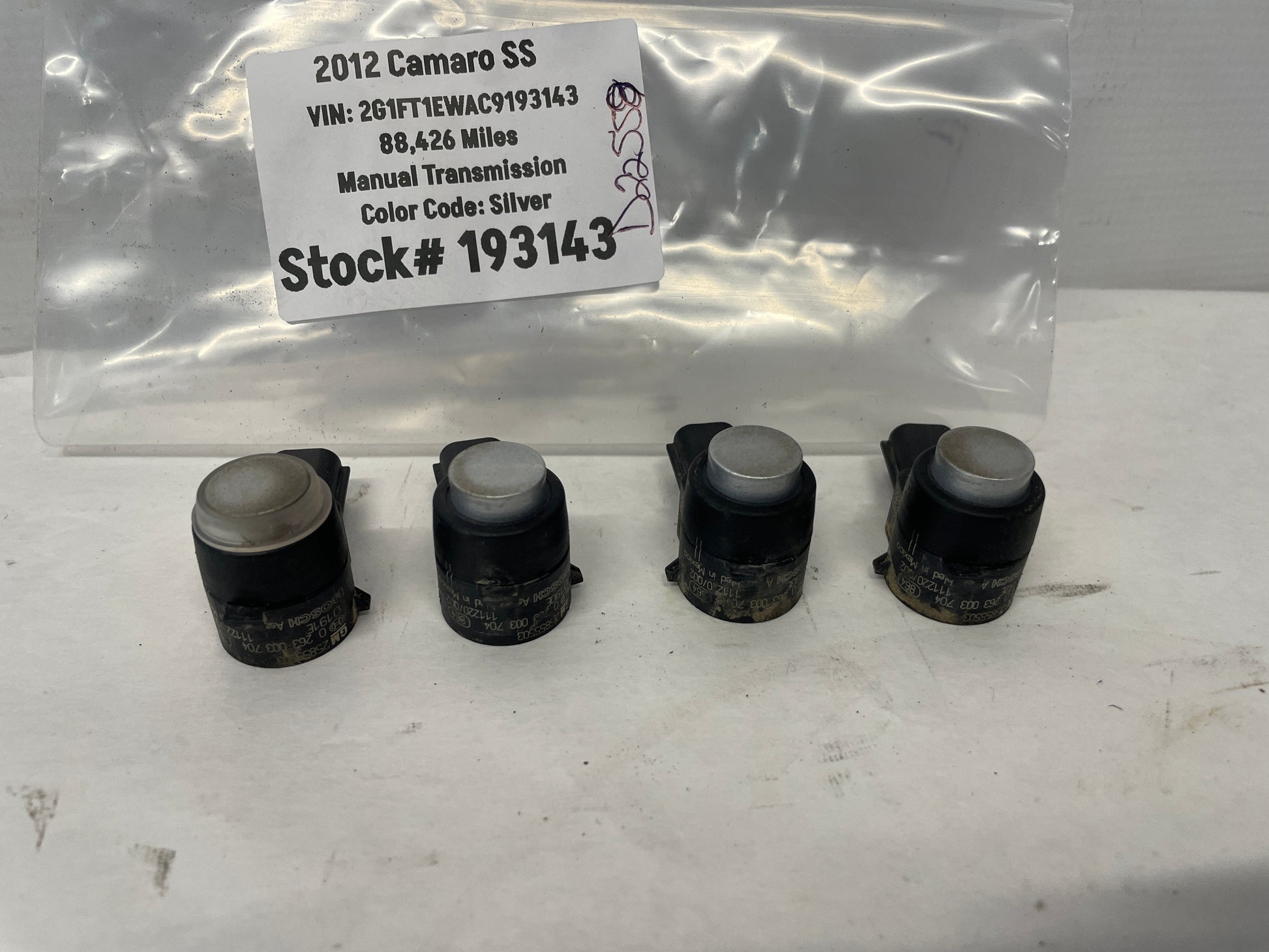 2012 Chevy Camaro SS Rear Bumper Reverse Back Up Parking Alarm Sensors OEM - Day's Parts Yard