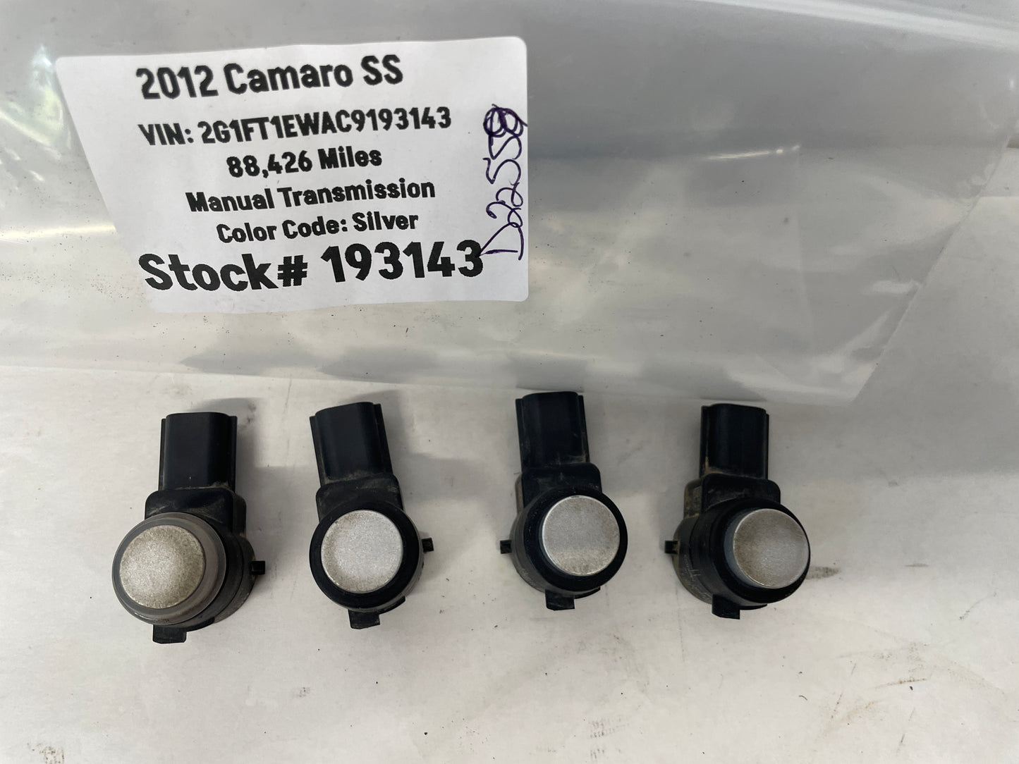 2012 Chevy Camaro SS Rear Bumper Reverse Back Up Parking Alarm Sensors OEM - Day's Parts Yard