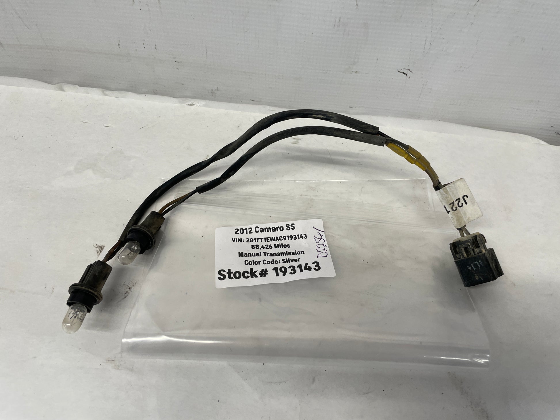 2012 Chevy Camaro SS License Plate Tag Light Wire Wiring Harness OEM - Day's Parts Yard