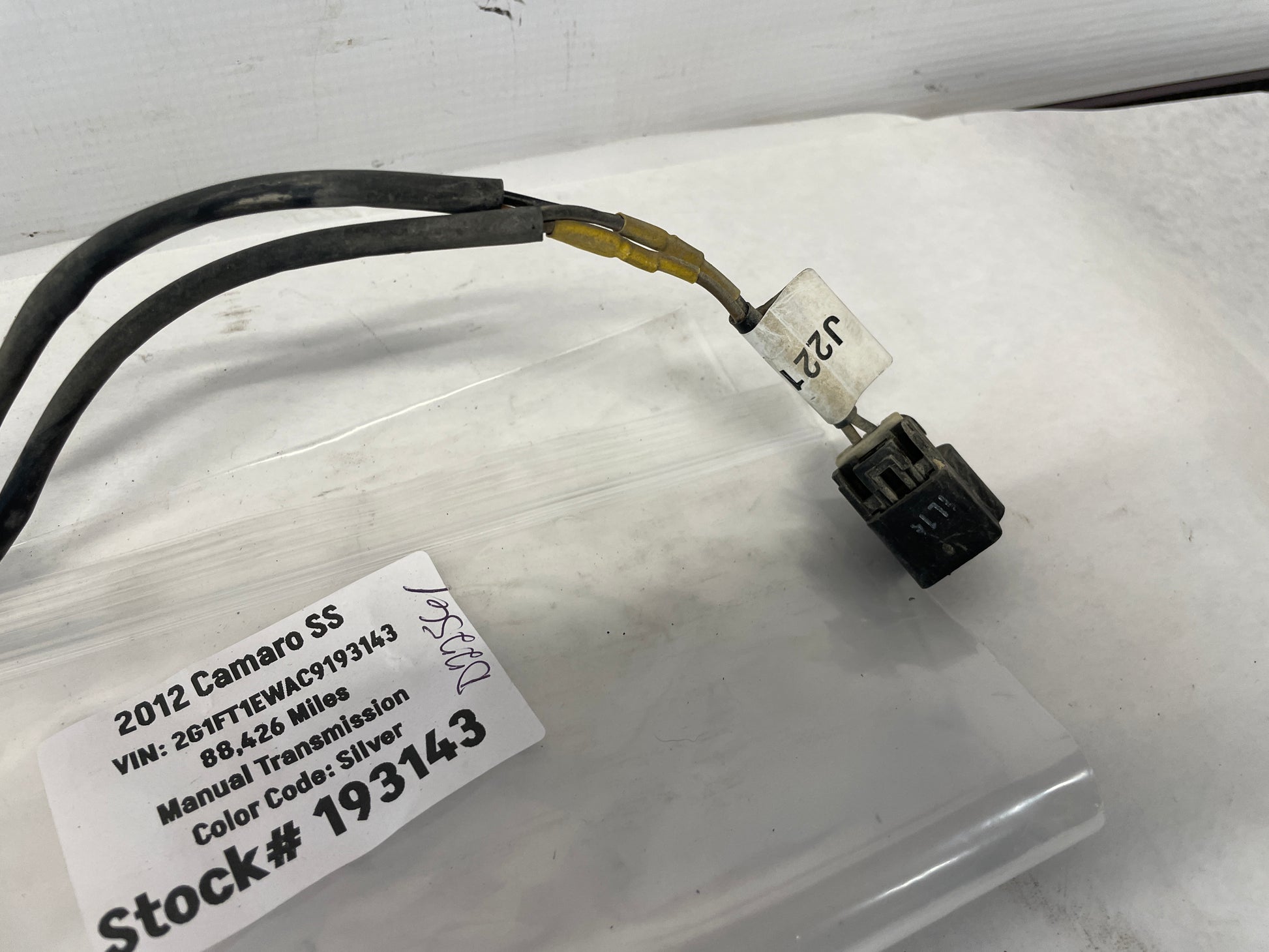 2012 Chevy Camaro SS License Plate Tag Light Wire Wiring Harness OEM - Day's Parts Yard