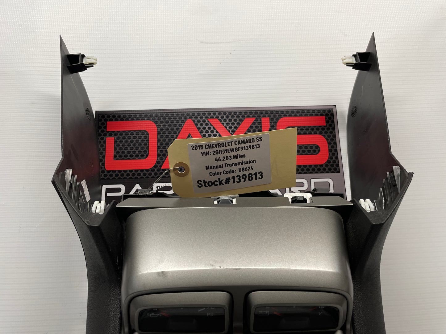 2015 Chevy Camaro SS Complete Center Console Arm Rest w/ Auxiliary Gauges OEM - Day's Parts Yard