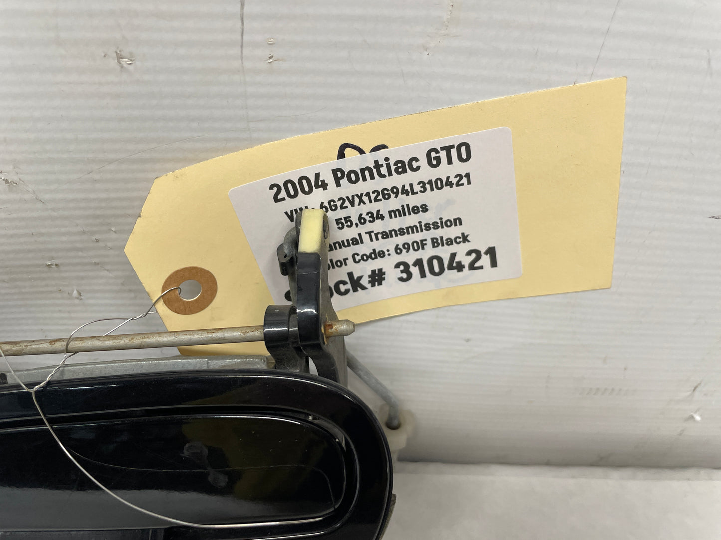 2004 Pontiac GTO LH Driver Exterior Door Handle Black OEM - Day's Parts Yard