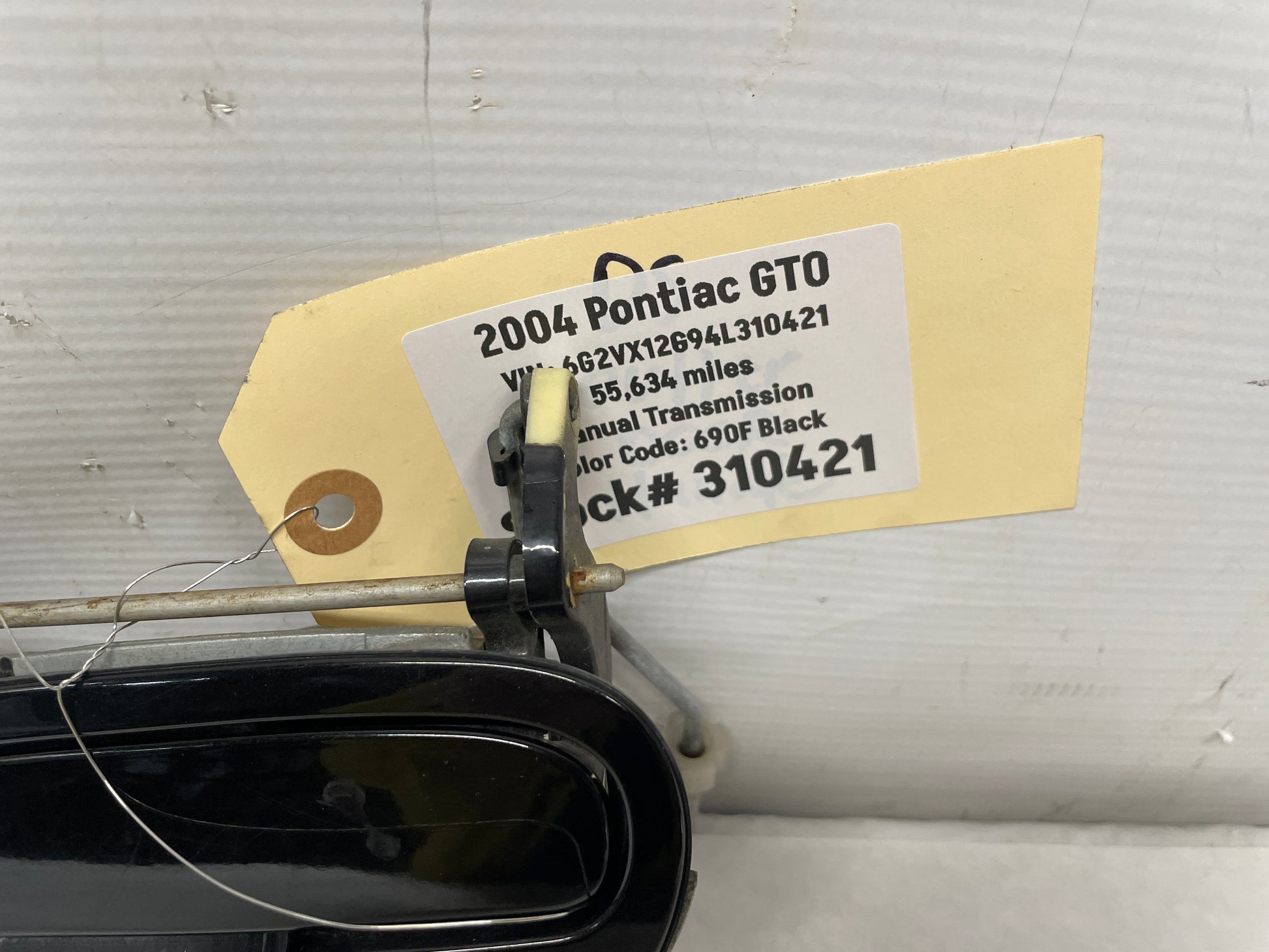 2004 Pontiac GTO LH Driver Exterior Door Handle Black OEM - Day's Parts Yard