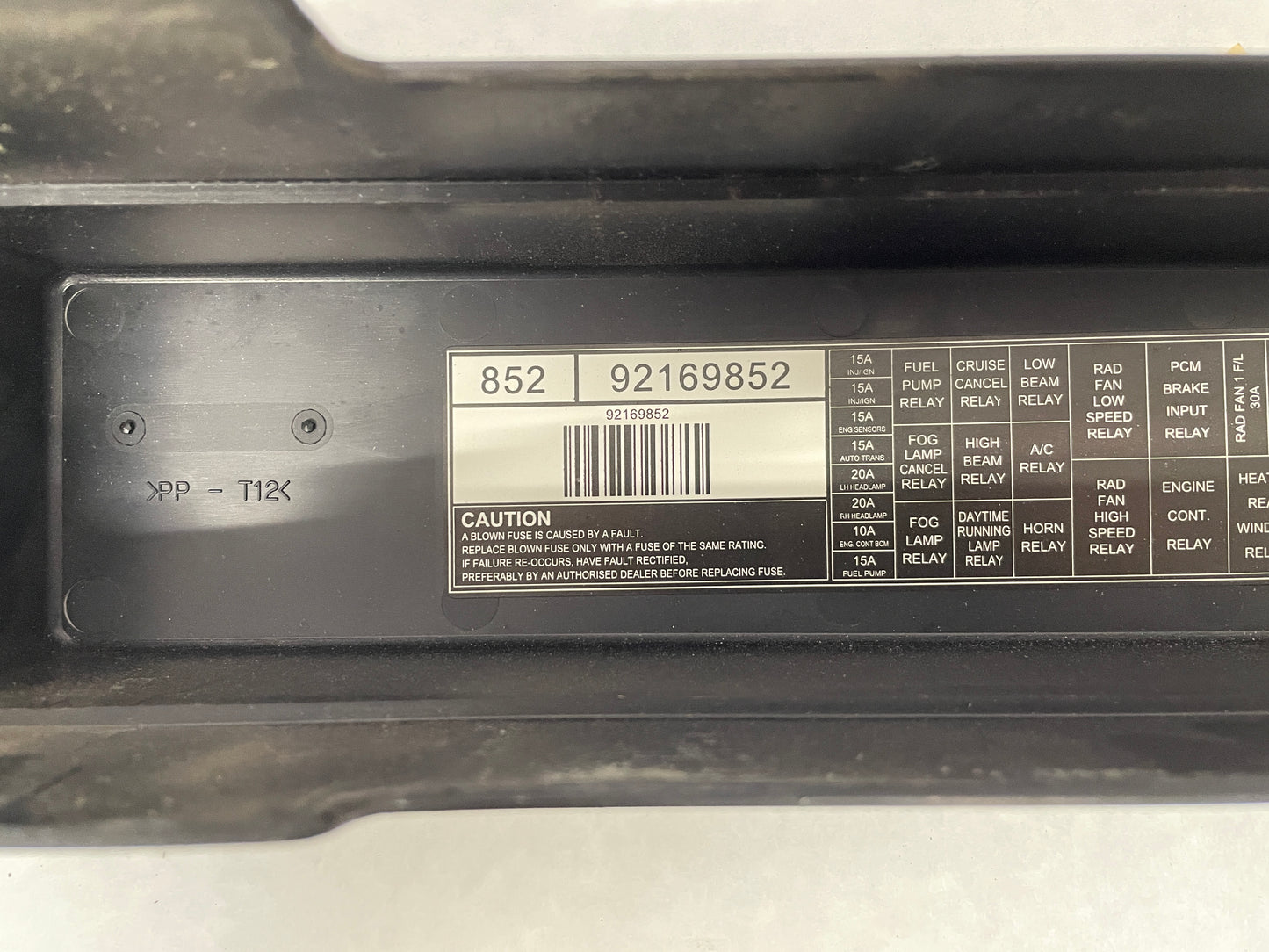 2004 Pontiac GTO Hood Fuse Box Cover OEM - Day's Parts Yard