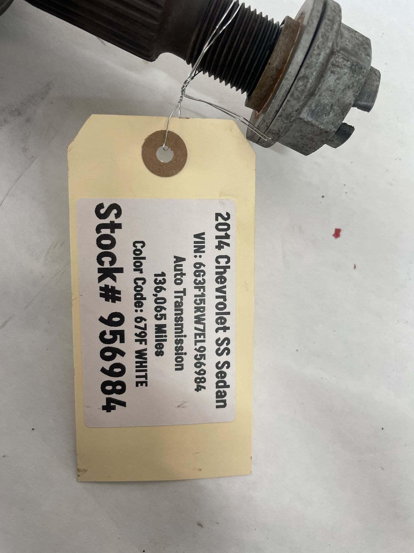 2014 Chevy SS Sedan LH Driver Rear CV Axle Half Shaft OEM - Day's Parts Yard