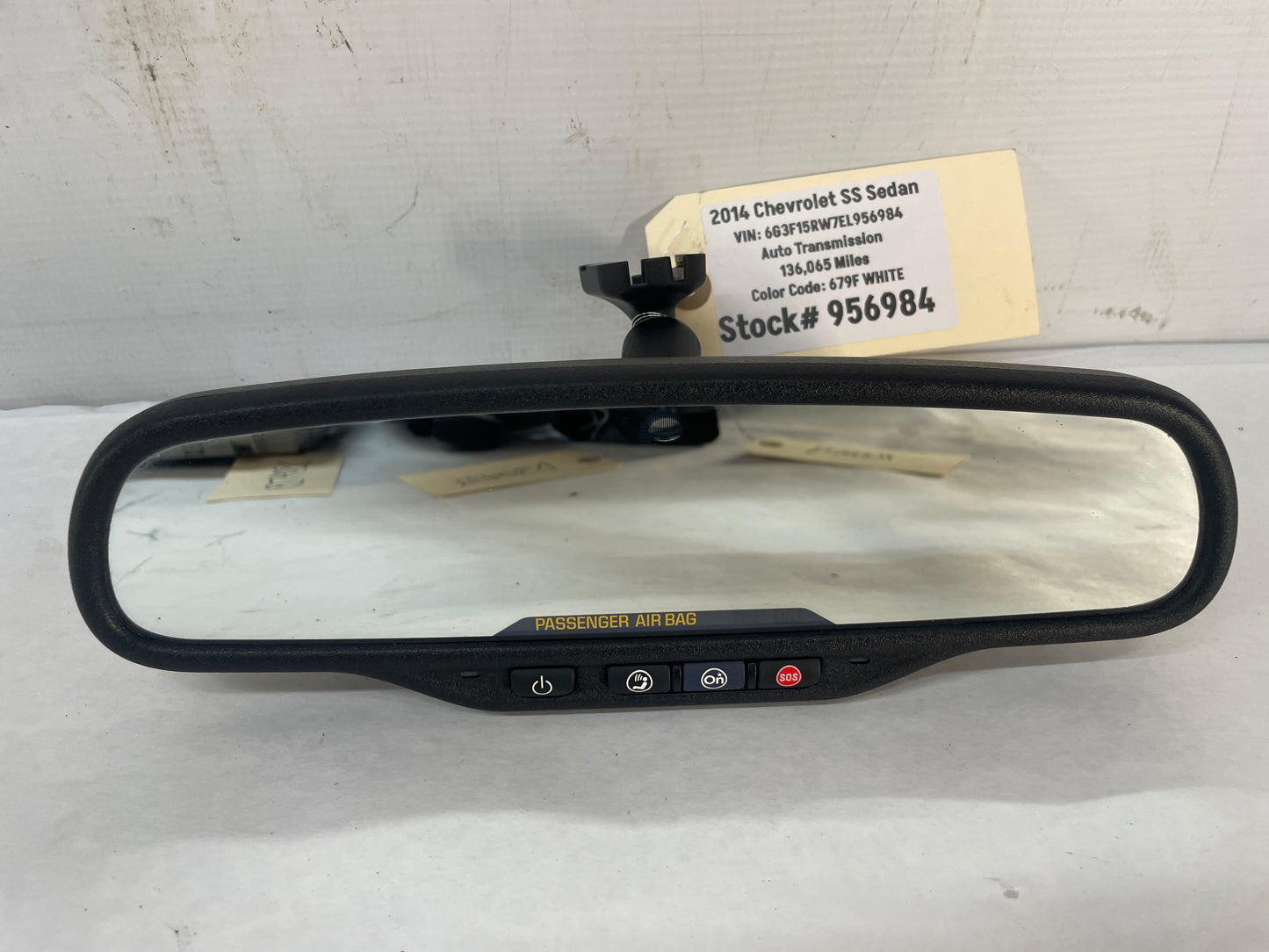 2014 Chevy SS Sedan Rear View Rearview Mirror Auto Dimming & OnStar OEM - Day's Parts Yard