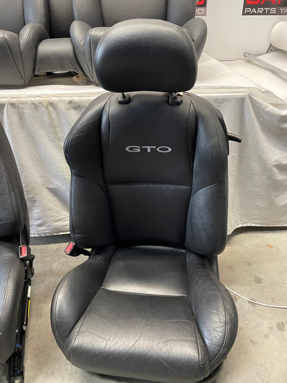 2005 Pontiac GTO Seats Fronts and Rears Black Leather OEM
