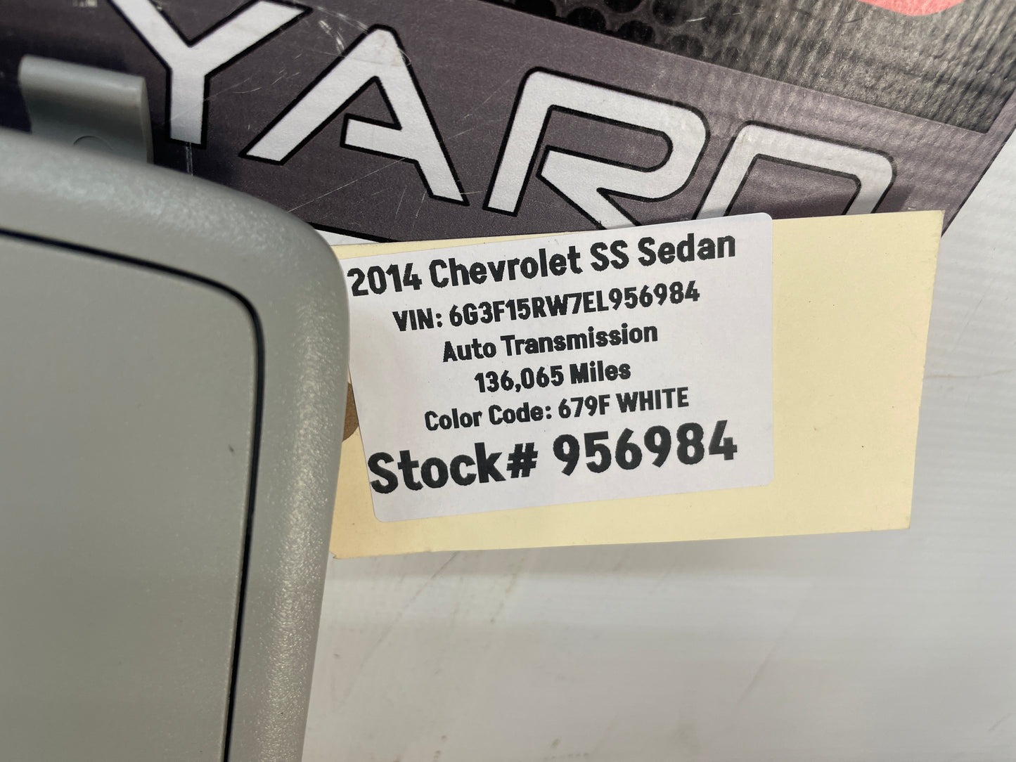 2014 Chevrolet SS Sedan Over Head Overhead Console Dome Map Light Lamp OEM - Day's Parts Yard