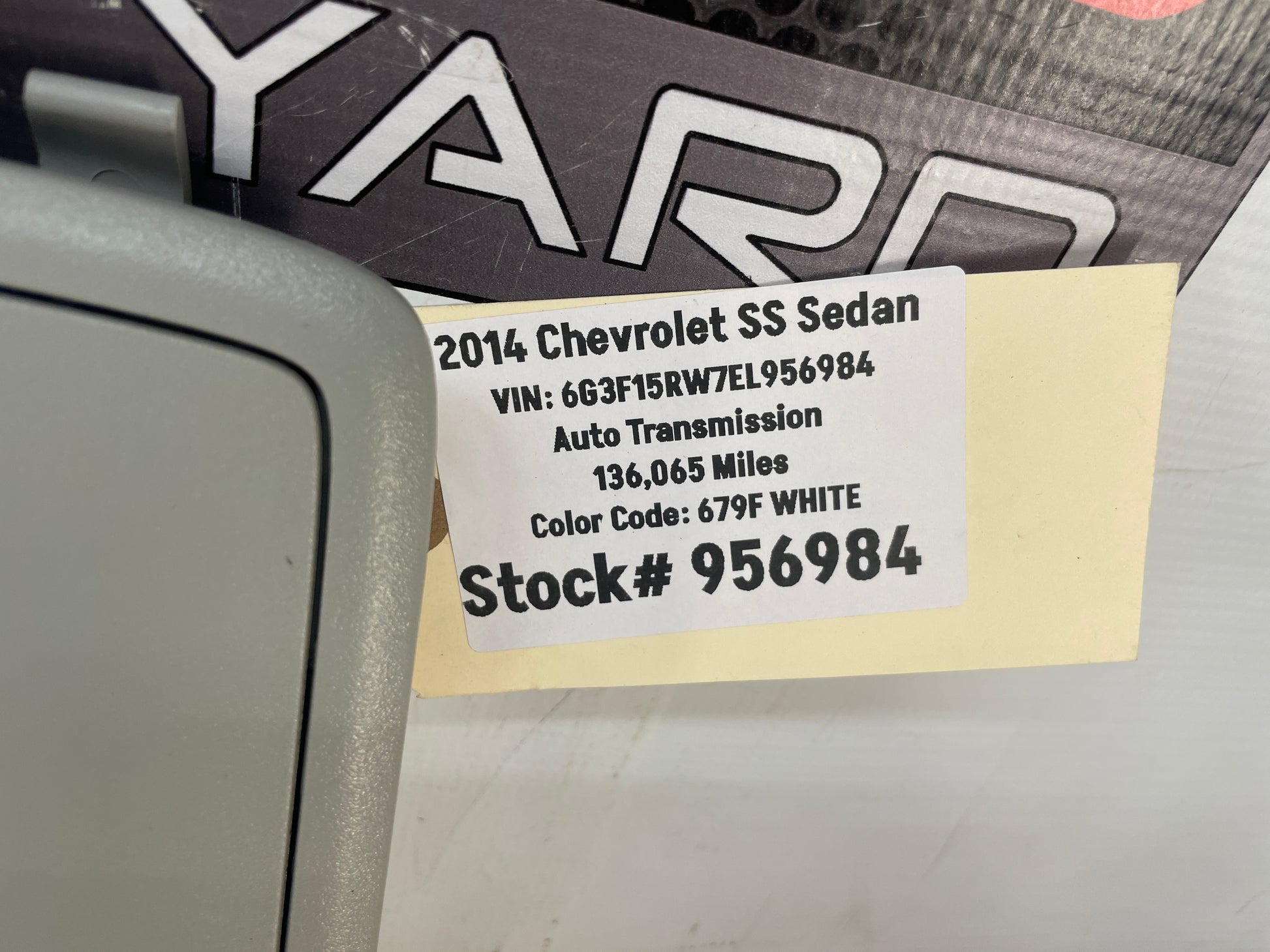 2014 Chevrolet SS Sedan Over Head Overhead Console Dome Map Light Lamp OEM - Day's Parts Yard