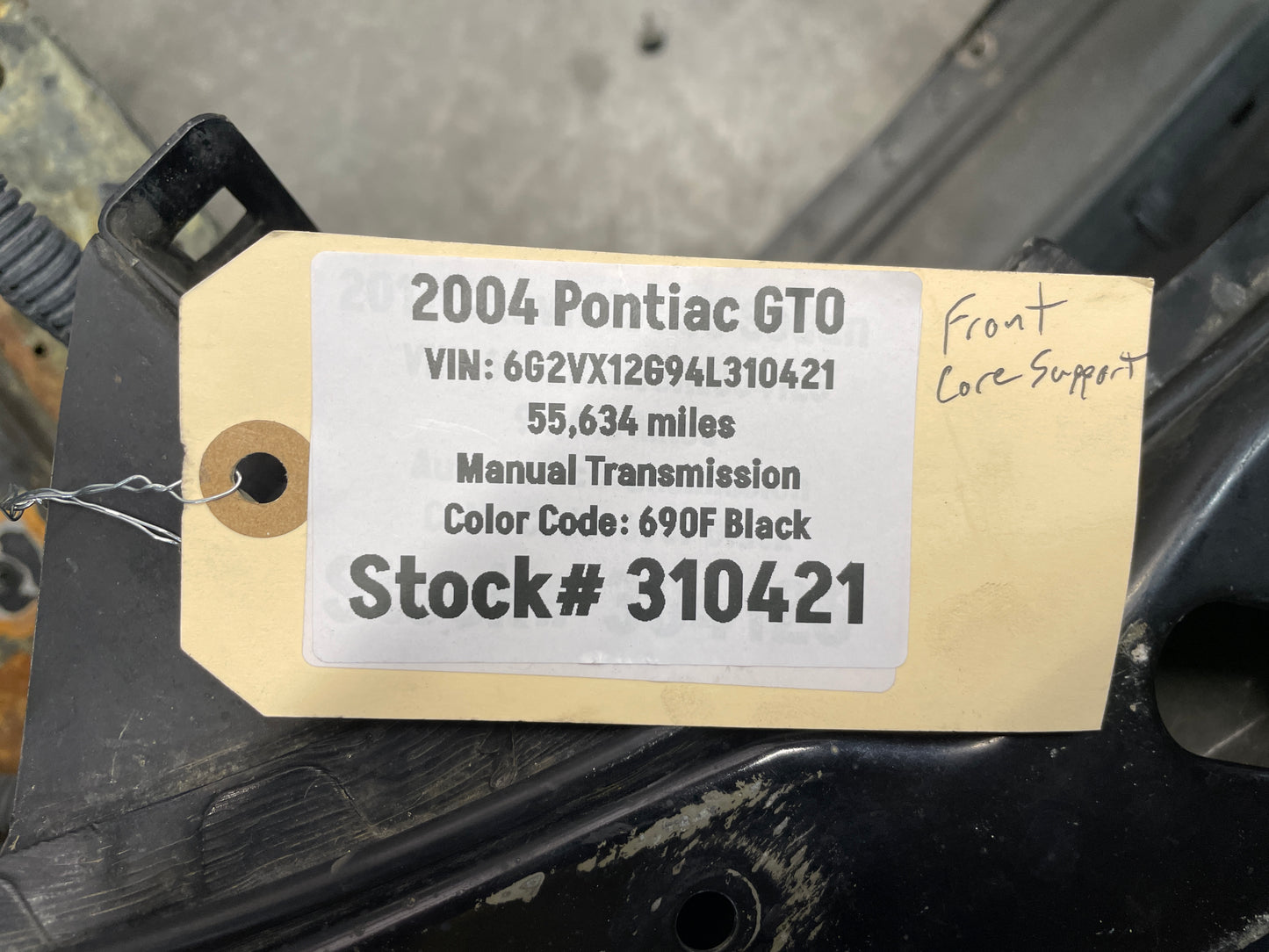 2004 Pontiac GTO Radiator Core Support Bracket OEM - Day's Parts Yard