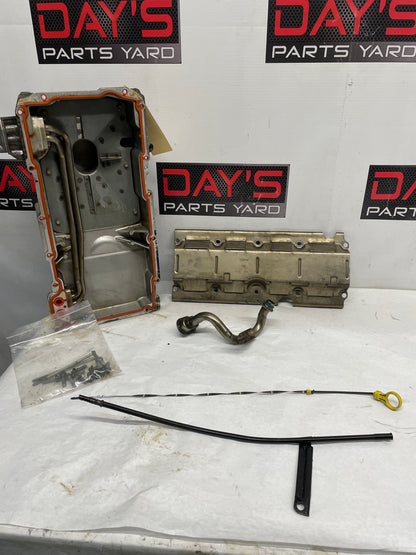2004 Pontiac GTO Complete Oil Pan Assembly Pick Up Tube Windage Tray Dip Stick OEM - Day's Parts Yard