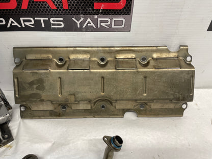 2004 Pontiac GTO Complete Oil Pan Assembly Pick Up Tube Windage Tray Dip Stick OEM - Day's Parts Yard