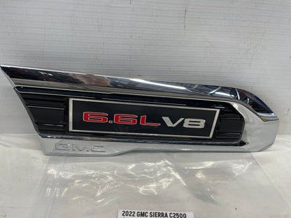 2022 GMC Sierra C2500 RH Passenger Fender Vent 6.6L V8 Emblem OEM - Day's Parts Yard