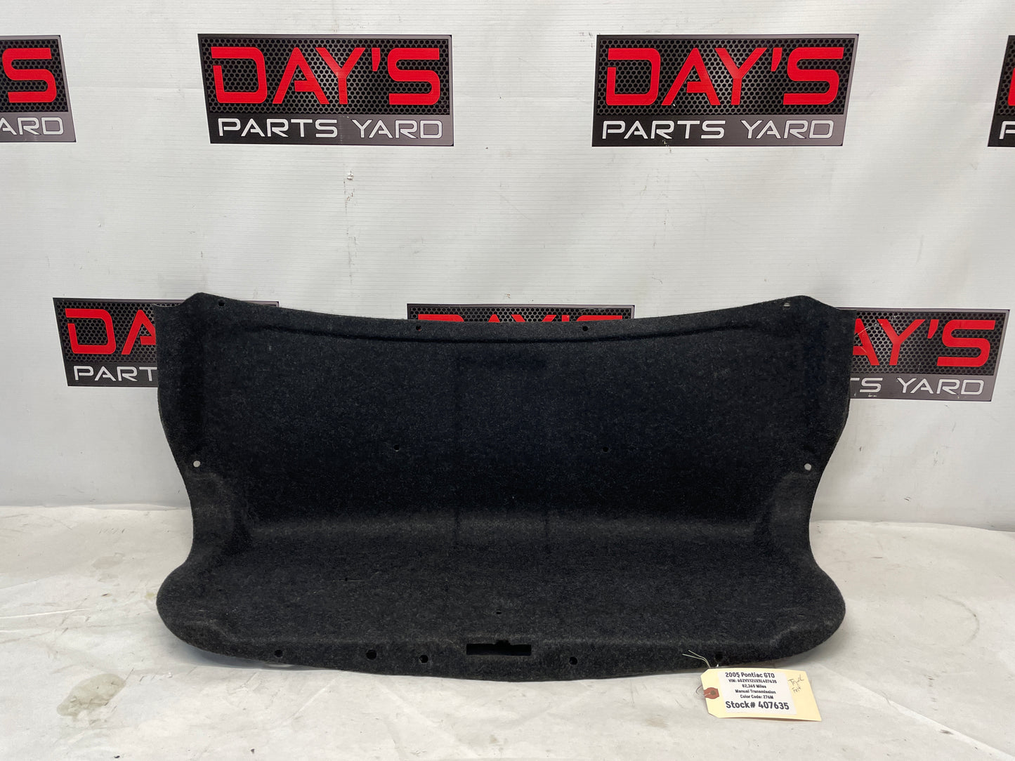 2005 Pontiac GTO Trunk Deck Lid Liner Carpet OEM