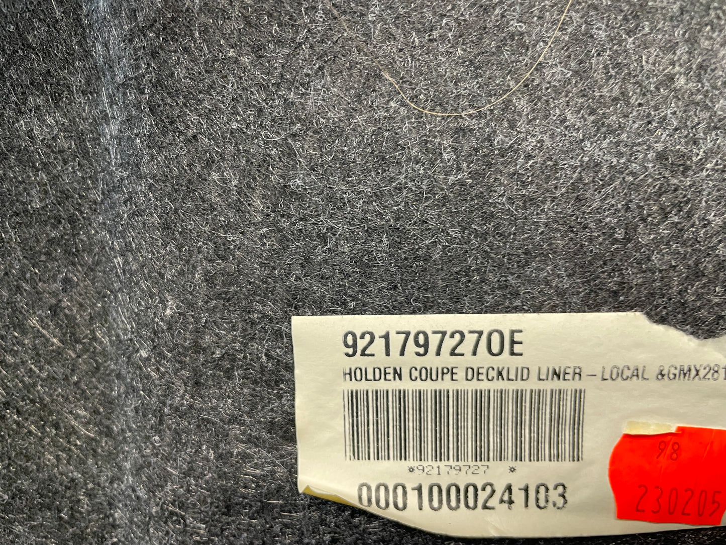 2005 Pontiac GTO Trunk Deck Lid Liner Carpet OEM