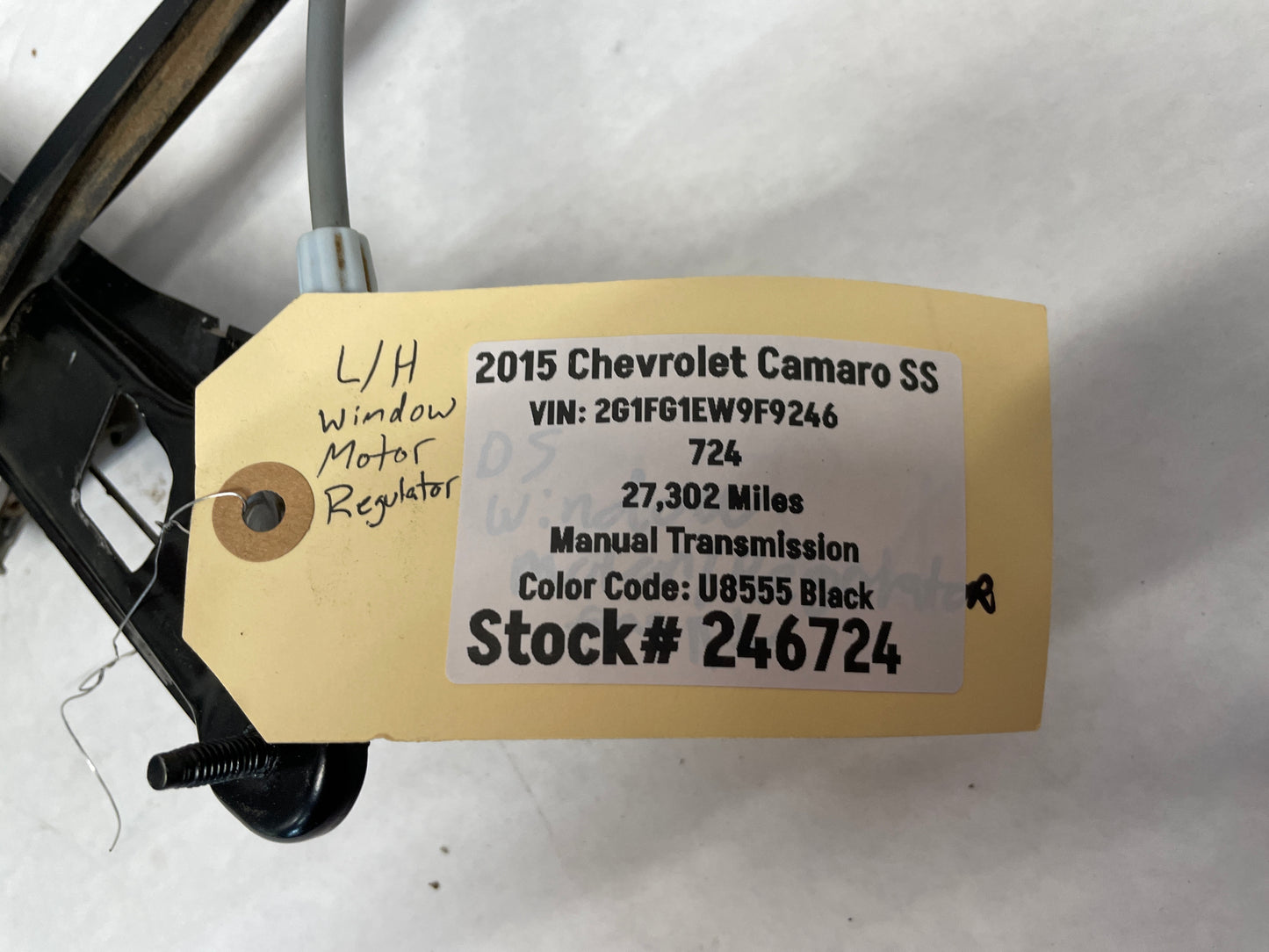 2015 Chevy Camaro SS LH Driver Front Window Regulator w/ Motor OEM