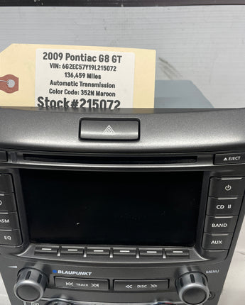 2009 Pontiac G8 Blaupunkt Radio CD Player Stereo OEM