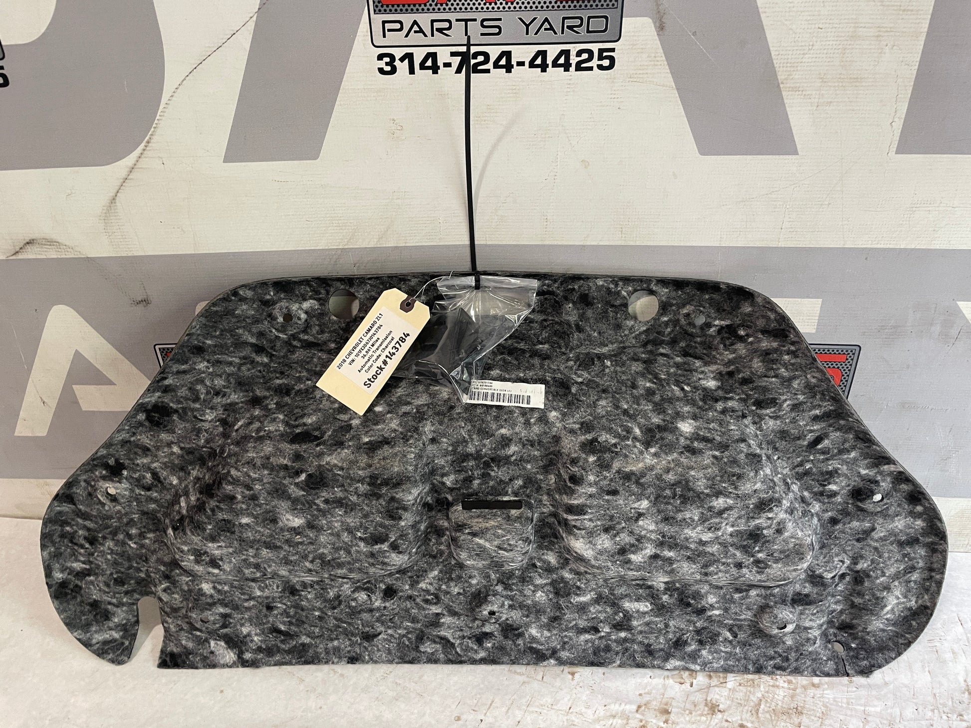 2018 Chevy Camaro ZL1 Convertible Trunk Deck Lid Carpet Felt Liner OEM - Day's Parts Yard