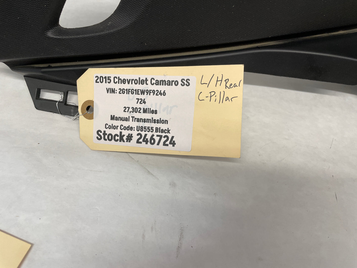 2015 Chevy Camaro SS LH Driver Rear Interior Quarter Window Trim Cover Panel OEM
