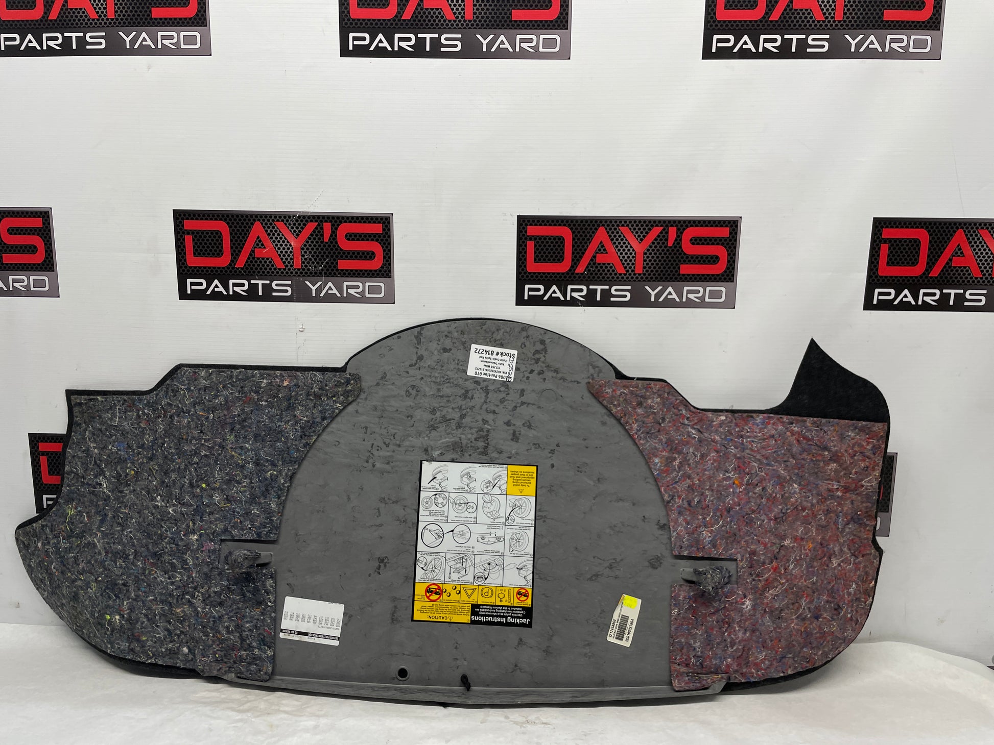 2006 Pontiac GTO Spare Wheel Tire Trunk Carpet Cargo Cover OEM - Day's Parts Yard