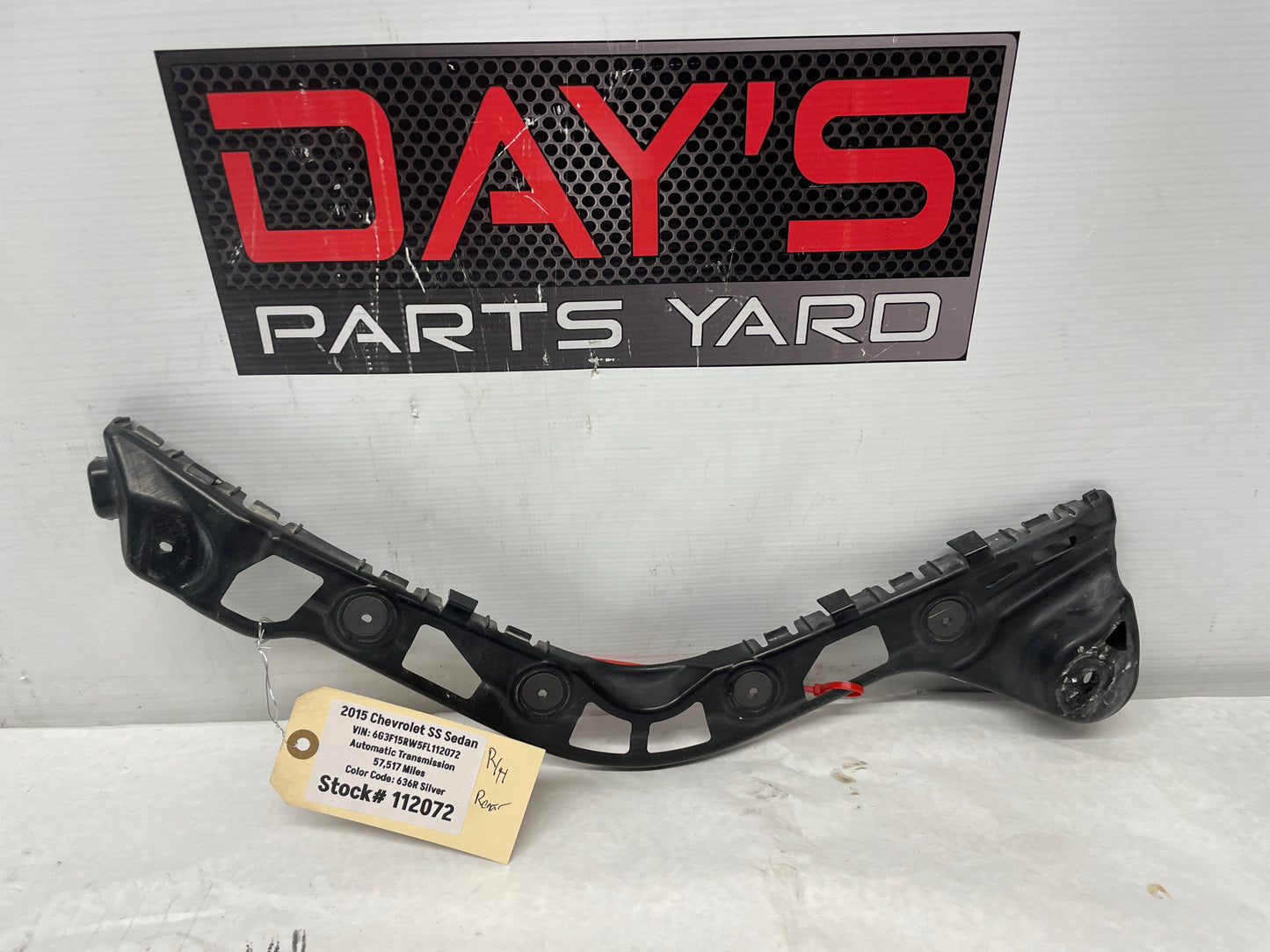 2015 Chevy SS Sedan LH Driver Rear Bumper Brackets Guides OEM - Day's Parts Yard