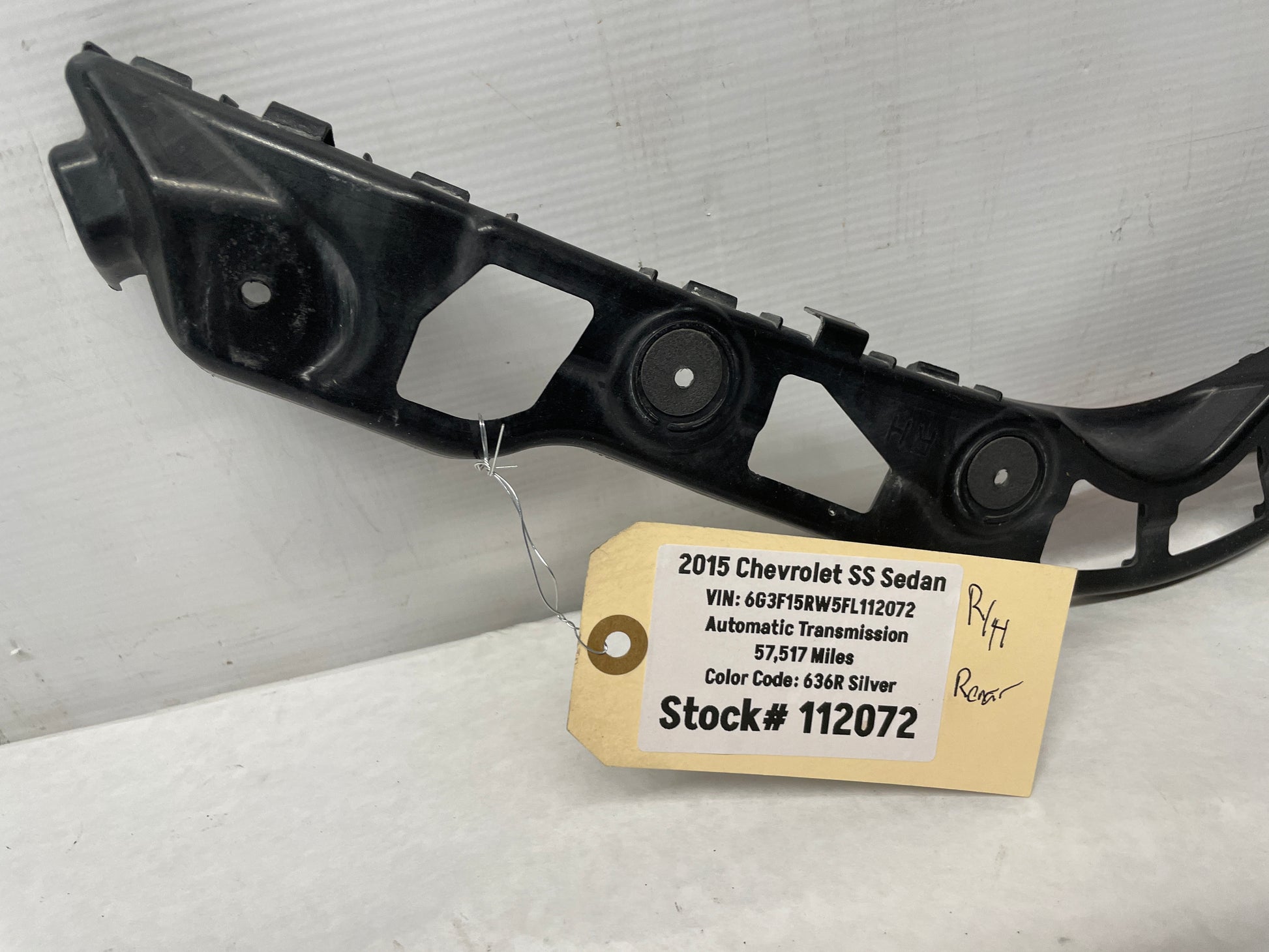 2015 Chevy SS Sedan LH Driver Rear Bumper Brackets Guides OEM - Day's Parts Yard