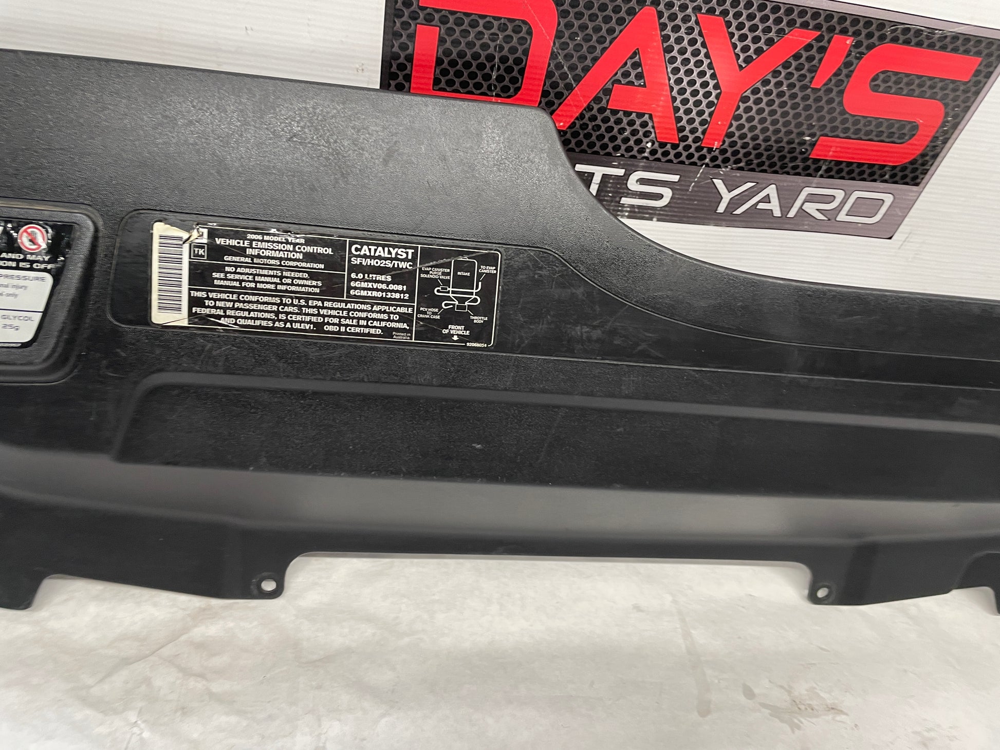 2006 Pontiac GTO Upper Radiator Core Support Air Baffle Cover OEM - Day's Parts Yard