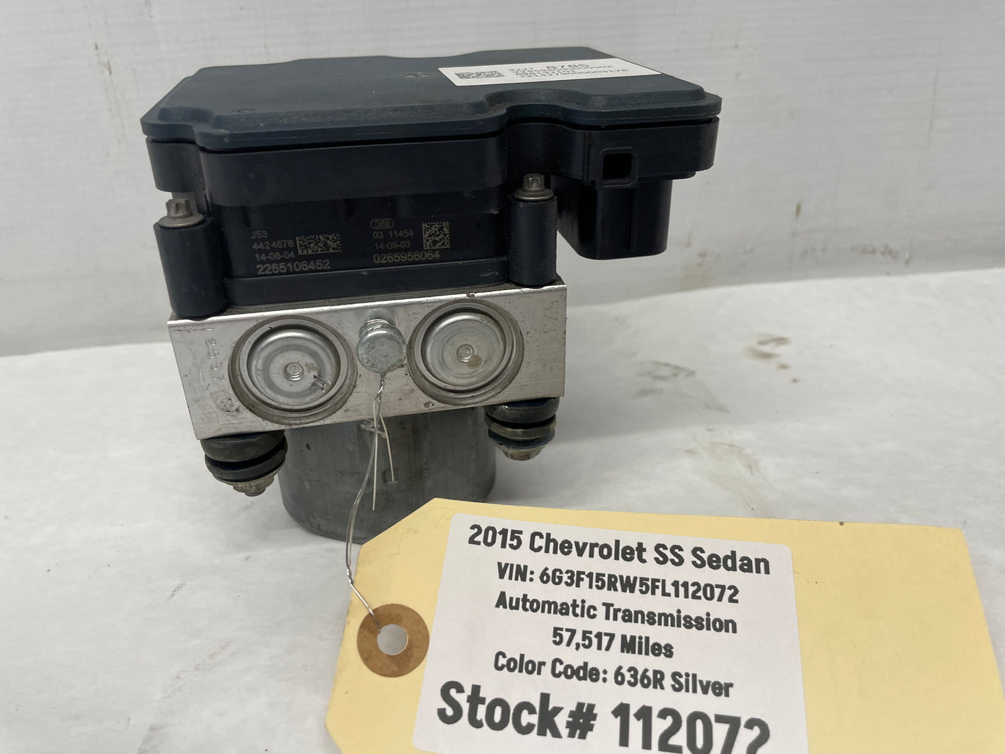 2015 Chevy SS Sedan ABS Brake Pump Assembly OEM - Day's Parts Yard