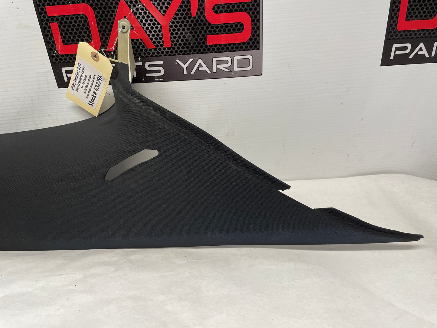 2005 Pontiac GTO LH Driver Rear Interior C Pillar Seat Belt Cover Trim Panel OEM
