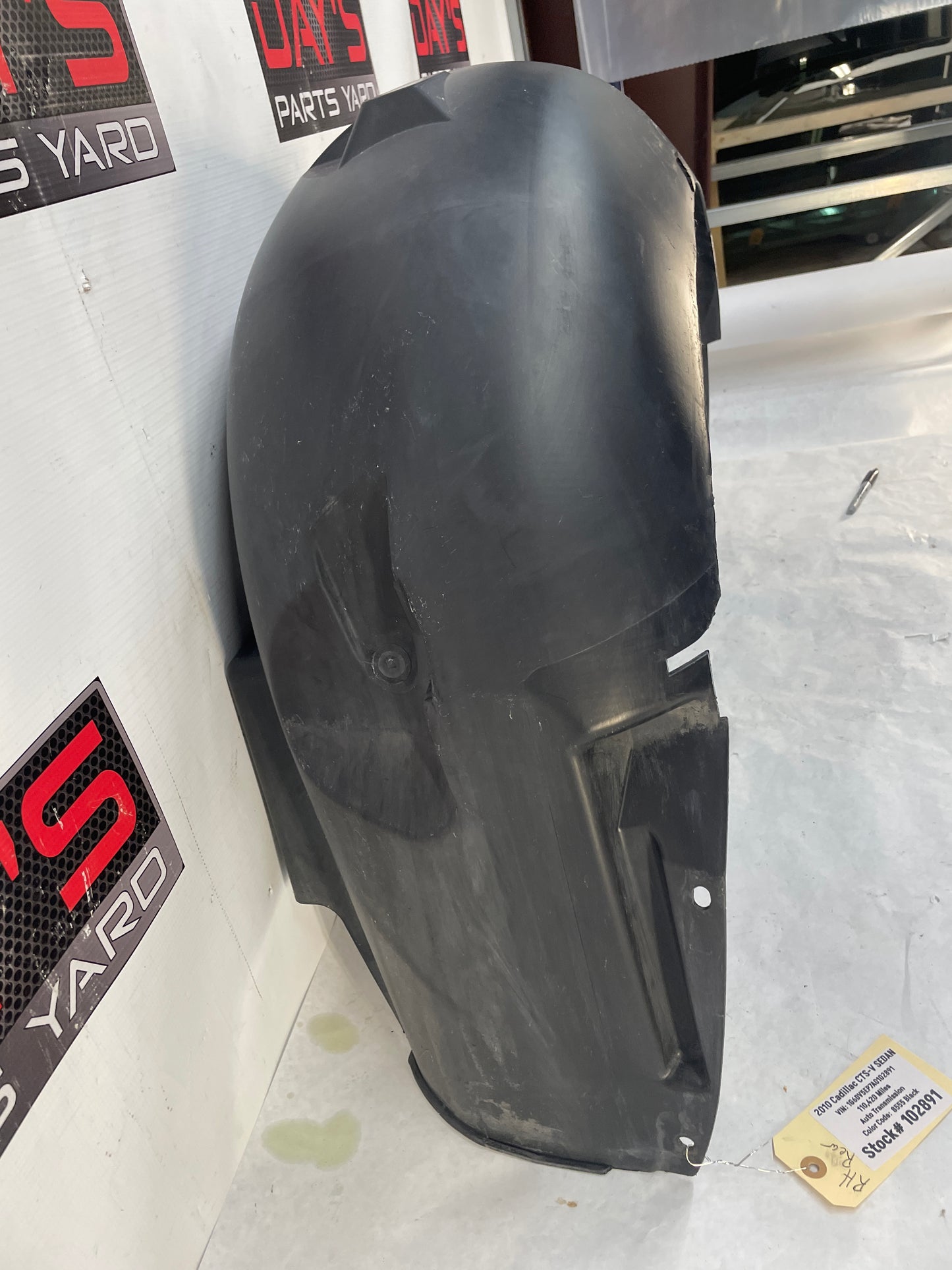 2010 Cadillac CTS-V Sedan RH Passenger Rear Fender Wheel House Well Liner OEM