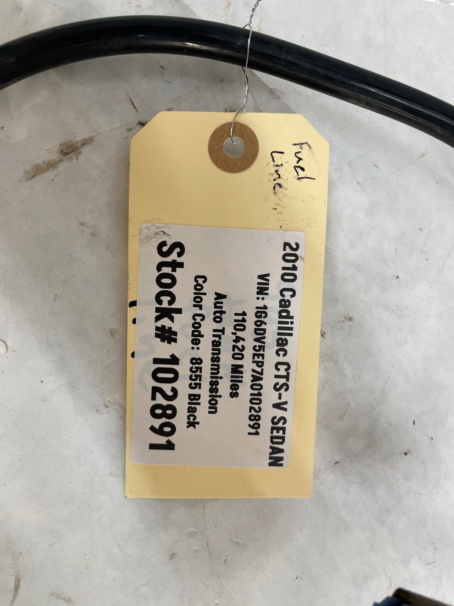 2010 Cadillac CTS-V Sedan Fuel Gas Line Hose Tube OEM