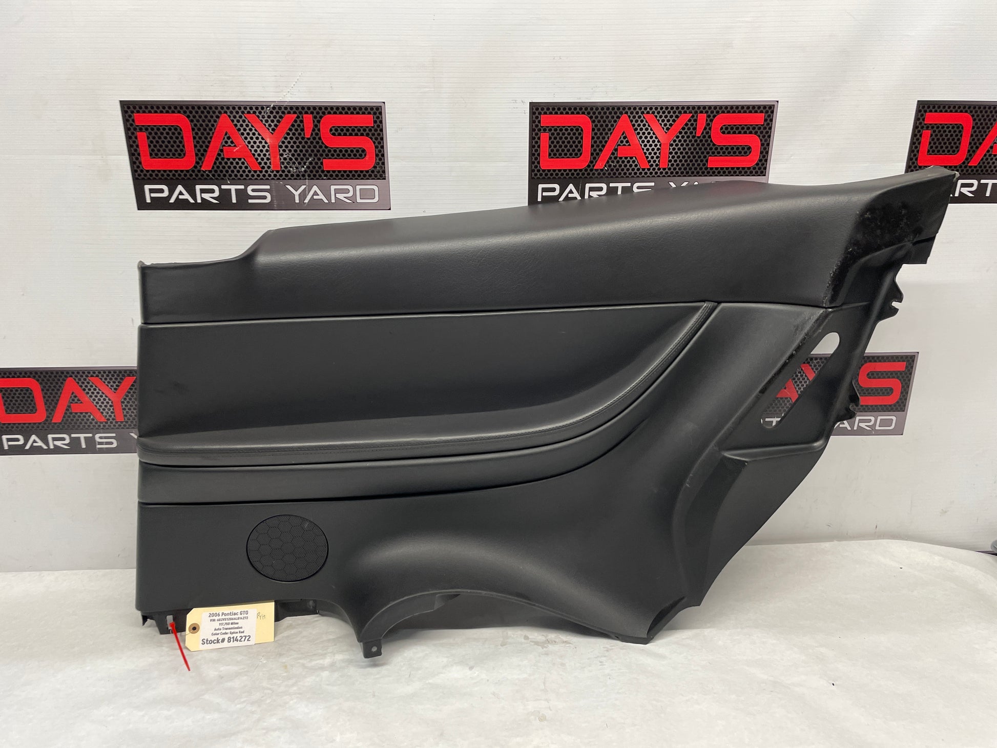 2006 Pontiac GTO RH Passenger Rear Interior Quarter Door Panel Trim OEM - Day's Parts Yard