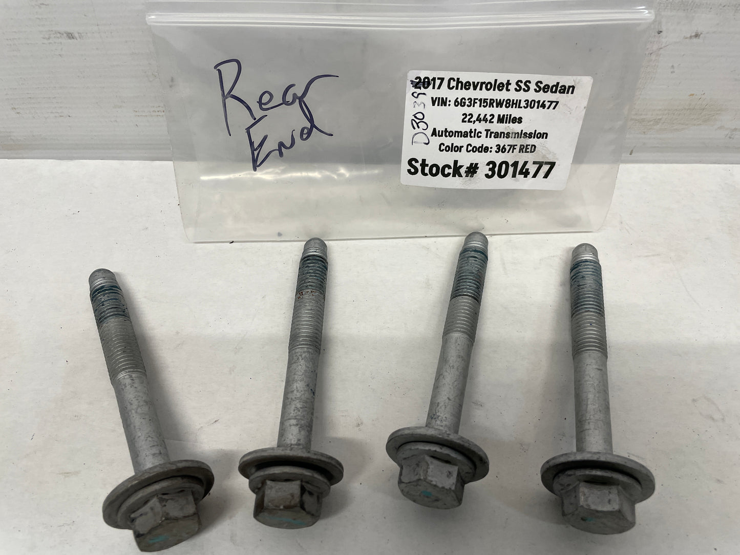 2017 Chevy SS Sedan Rear Suspension Cradle Bolts Hardware OEM - Day's Parts Yard