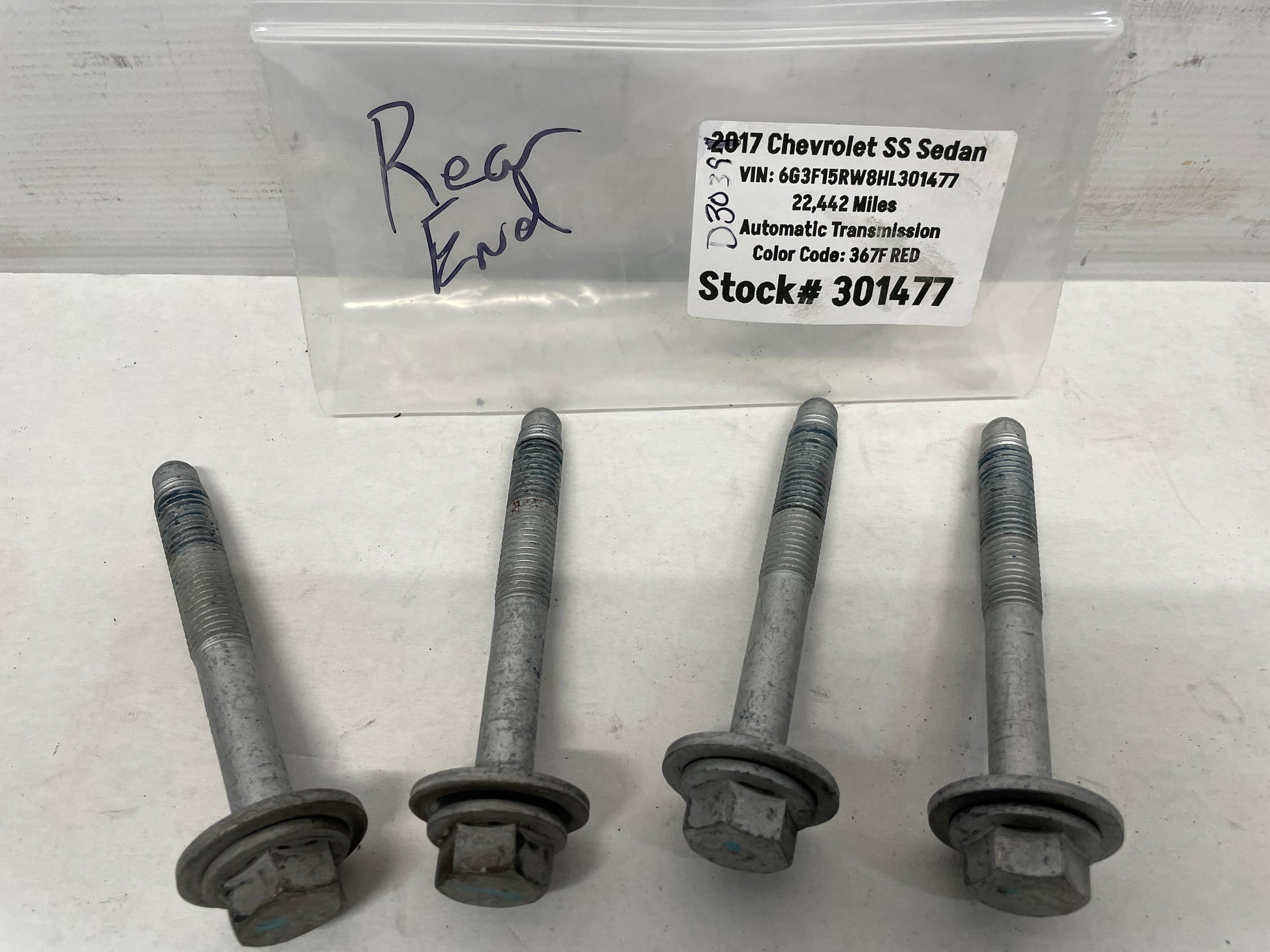 2017 Chevy SS Sedan Rear Suspension Cradle Bolts Hardware OEM - Day's Parts Yard
