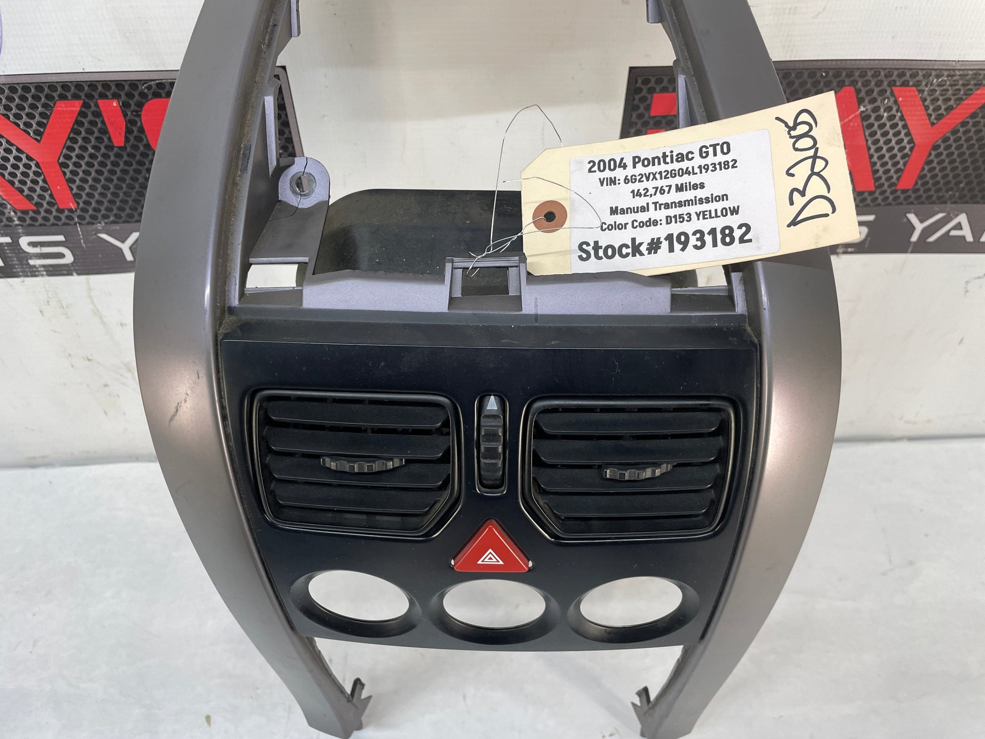 2004 Pontiac GTO Center Dash Radio HVAC Bezel Plate Panel Trim Panel OEM - Day's Parts Yard