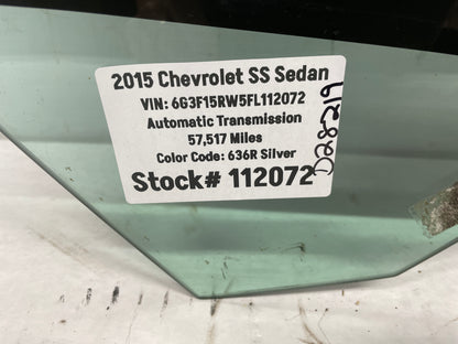 2015 Chevy SS Sedan RH Passenger Front Door Window Glass OEM - Day's Parts Yard
