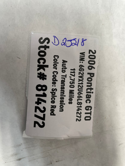 2006 Pontiac GTO RH Passenger Exterior B Pillar Window Trim Cover Applique Molding OEM - Day's Parts Yard