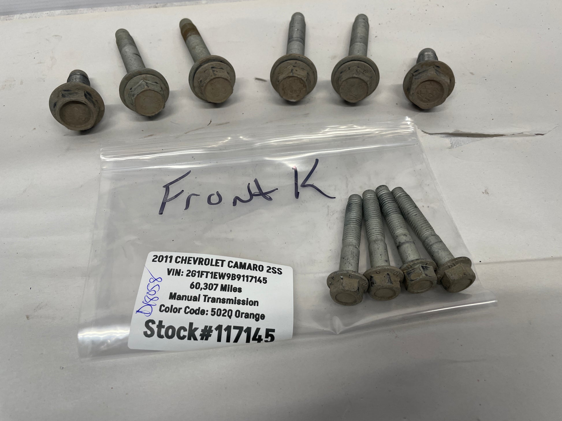 2011 Chevy Camaro 2SS Front Engine Cradle K Member Bolts Hardware OEM - Day's Parts Yard