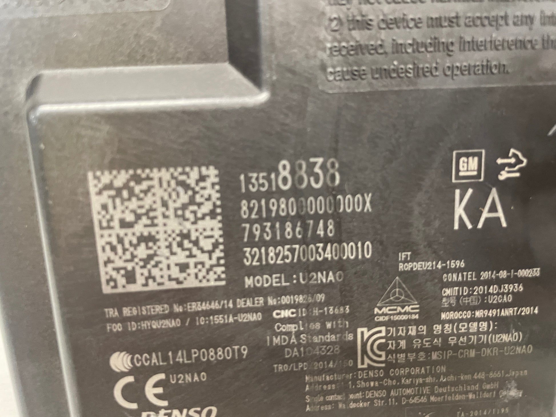 2019 Chevy Camaro SS Anti Theft Keyless Entry Module OEM - Day's Parts Yard