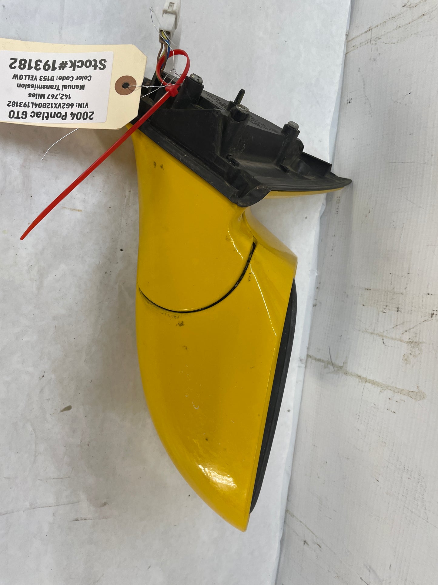 2004 Pontiac GTO RH Passenger Exterior Outside Mirror Yellow OEM - Day's Parts Yard