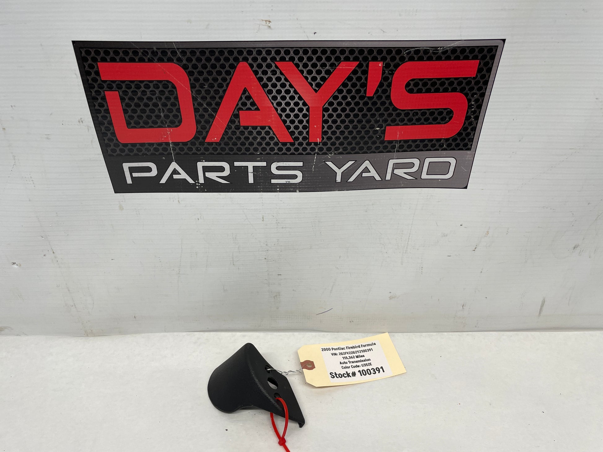 2000 Pontiac Firebird Formula RH Passenger T-Top Plastic Lock Cover Panel Trim Ebony OEM - Day's Parts Yard
