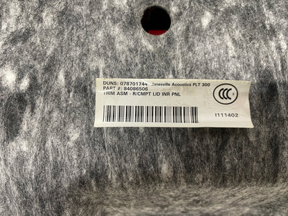 2019 Chevy Camaro SS Trunk Deck Lid Carpet Felt Liner OEM - Day's Parts Yard