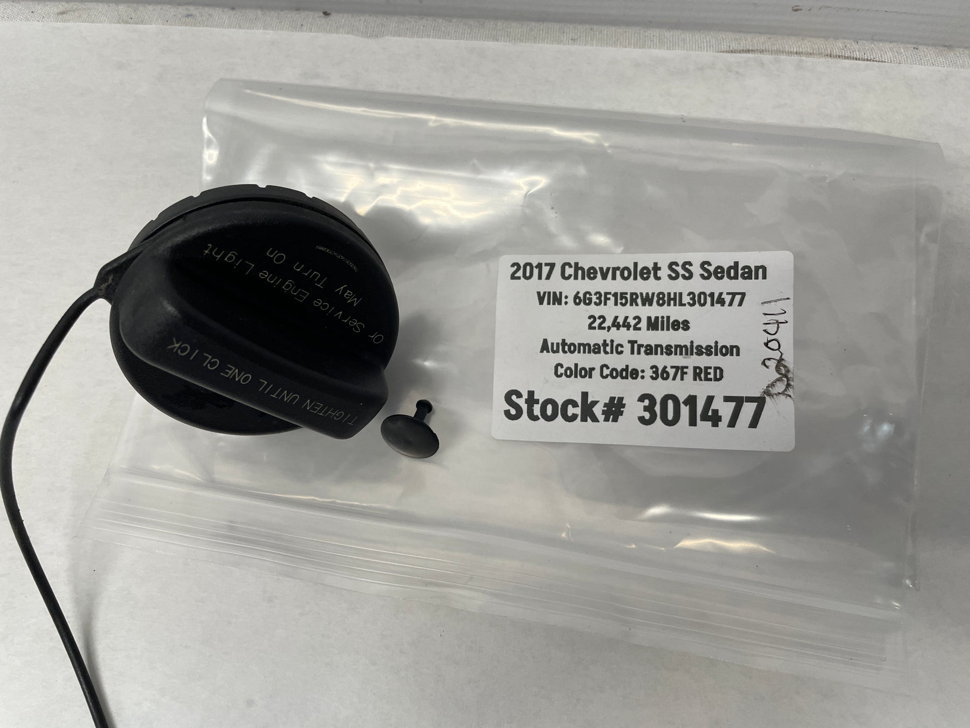 2017 Chevy SS Sedan Fuel Gas Cap OEM - Day's Parts Yard