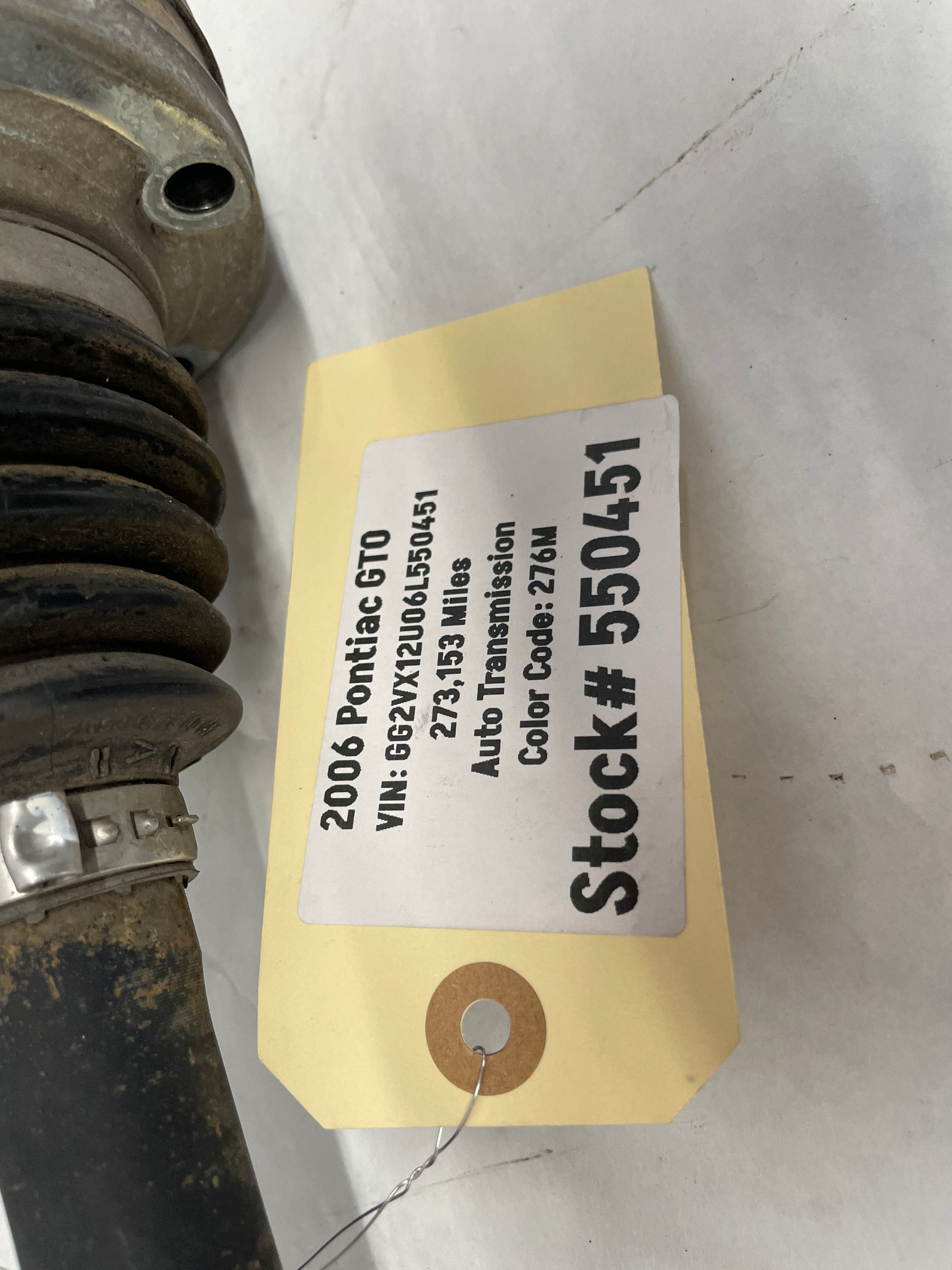 2006 Pontiac GTO RH Passenger Rear CV Axle Half Shaft OEM - Day's Parts Yard