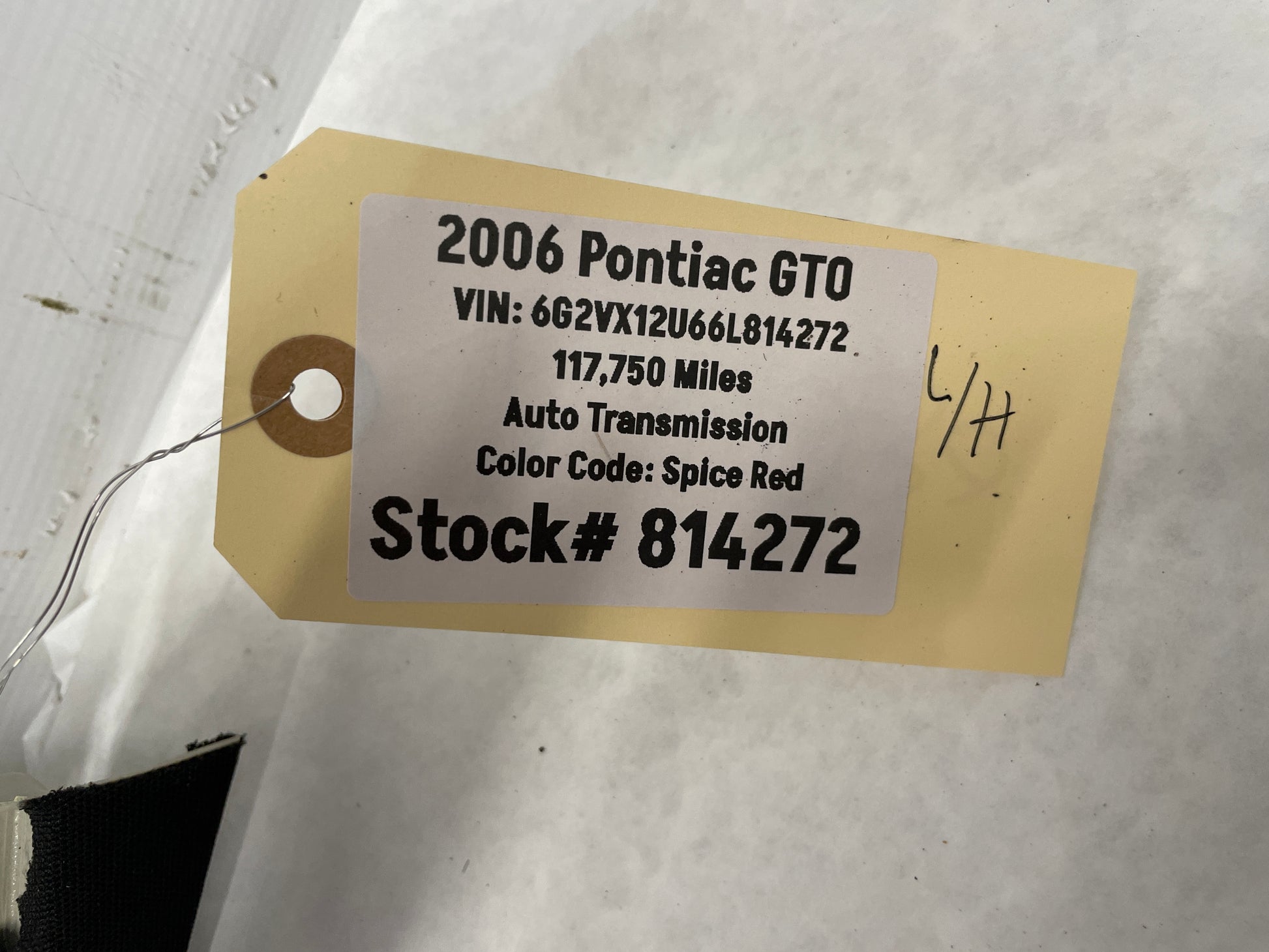 2006 Pontiac GTO LH Driver Windshield Interior A Pillar Trim Top Roof Cover Panel OEM - Day's Parts Yard